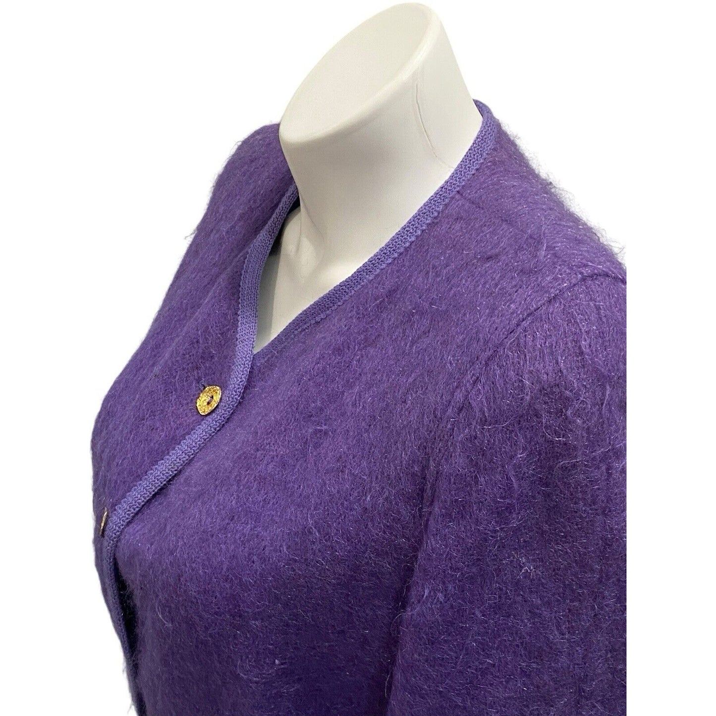 14 Rannoch Design Womens Blazer Jacket Royalty Purple Wool Mohair Scotland Vtg