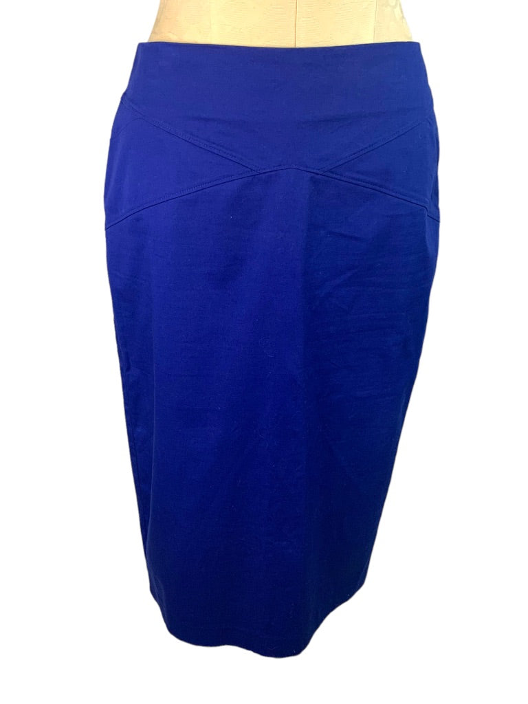 6 7th Avenue Cobalt Blue Suit Skirt Below Knee Back Zip Tea Length