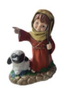 VTG Scioto Mold Ceramic Shepard Sheep Christmas Hand Painted Figure 1978 Nativity matte finish
