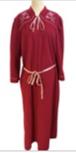 Sears At Home Wear Fleece Zip Up Robe Housedress Womens Size 16/18 Red Floral