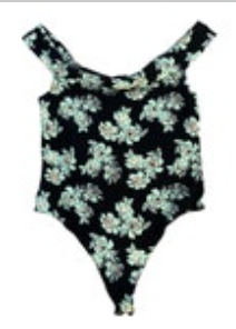 NWT Intimately Free People Women's Large Off the Shoulder Bodysuit Black Floral