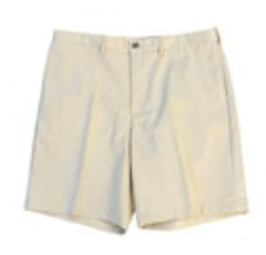 Lands End Men's Khaki Dress Shorts Size 38 Traditional Fit Flat Front Bermudas
