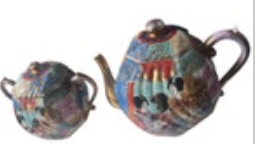 Handpainted Floral Geisha Antique Nippon Japanese Teapot Sugar Bowl Set