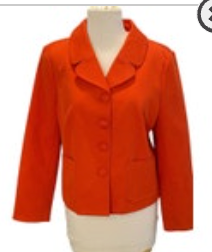 Banana Republic Womens Petite Large Orange 4-Button Blazer Business Jacket