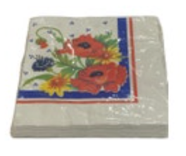 Vintage Gibson Poppy Bouquet Flower Napkins 20ct 3-ply 13x13.5 New