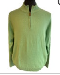 Vineyard Vines Green 1/4 Zip Sweater Pullover Cotton Cashmere Mens L Preppy