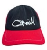 Vintage O’Neill Surf Trucker Hat Script Red Black Snap Back READ