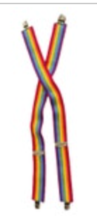 Vintage Rainbow 2" Adjustable Suspenders Pride LGBTQIA Celebration Mork & Mindy