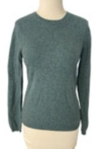 Tahari Women’s CrewNeck Classic Fit 100% Cashmere Sweater Size M Green Pure Luxe