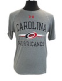Small Under Armour Gray Loose Fit Carolina Hurricanes NHL Logo Tee Shirt