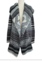 RACHEL ROY Wool Blend Hooded Long Knit Cardigan Women’s Sz Small Ski Mountain