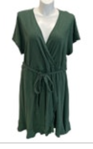 Torrid Garden Topiary Green Mini Short Sleeve Jersey Wrap Dress Womens Size 4/4X
