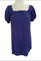 Tuckernuck Pomander Place Navy Blue Square Neck T-Shirt Dress Puff Sleeve Sz XS