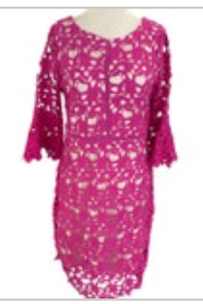 Ryan Michelle Womens M Fuschia Lace Overlay Lined Sheath Midi Floral Dress EUC