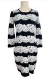 Studio One New York Sweater Dress Black White Lace Print Size Small Long Sleeve