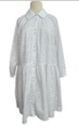 NWT Crown & Ivy Women's White 100% Cotton Eyelet Button Up Dress Size Medium