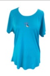 Guy Harvey Performance T-Shirt Women Large Blue Graphic Print Logo