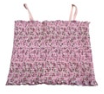 Floral Pink Smocked Tube Top Size XL Removable Strap Hook And Loop Closure