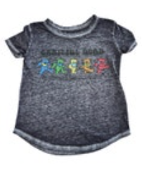 5T The Grateful Dead Unisex Kids Burnout Band Tee Shirt Gray Black Dancing Bears