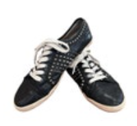 Frye Kira Biker Studded Distressed Low Top Sneakers Black Leather 9 M Goth