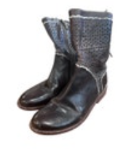 e 7.5 BED STU Women’s Cobbler Lace Up Back Leather Brown Distressed Boot