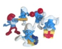 Lot of 5 Smurfs Figures Peyo 2011 McDonald’s Gutsy Greedy Papa Hefty Jokey