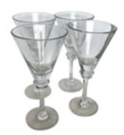 Krosno Poland Pottery Barn CLARO Water Glasses Goblets V-Shape Wafer Stem New