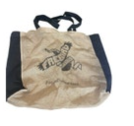 FREEBIRD By Steven Tan & Black LOGO JUTE BAG Shoulder Store Tote Travel