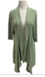 Eileen Fisher Cardigan Womens Large Green Open Linen Sweater Coastal Lagenlook