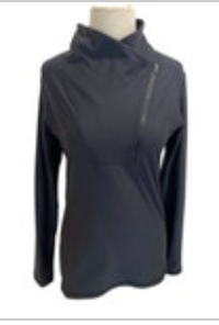 New Balance Black Running Jacket Womens Asymmetrical collar Zip Soft Reflective