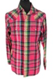 Polo Ralph Lauren Western Plaid Pearl Snap Shirt Size Medium Sawtooth Rancher