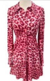 Kate Spade Womens Pink Long Sleeve Collared Panthera Shirt Dress Size 2