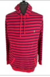 Polo Ralph Lauren Hoodie Men Large Spa Terry Red Blue Stripe Pullover Sweatshirt