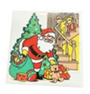 ArtMark Christmas Vintage 1987 Tile Trivet Santa Claus Children On Stairs Vtg