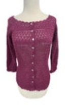 NWT Eddie Bauer Women's Size S Linen Blend Open Crochet Grannycore Cardigan