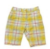 Nike Golf Shorts Womens 0 Yellow Plaid DriFit Tour Performance Pockets Stretch