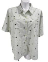 Vintage American Sweetheart Shirt Womens Size XXL Collared Green White Striped