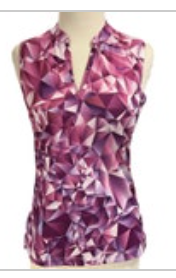 Nike Breathe Dri-Fit Womens Size XS Purple Geometric Sleeveless Golf Polo