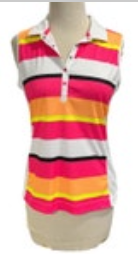 Slazenger Golf Women S Pink Orange Yellow Bright Wide Stripe Performance Tank