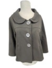 Neon Buddha Womens Lagenlook Sweatshirt Jacket Small Gray Button Front Soft Knit