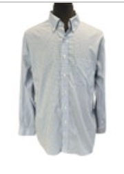 Jos A Bank Travelers Men's Dress Shirt XL Blue White Gold Checked Long Sleeve