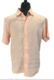 TOMMY BAHAMA Relax Mens Orange 100% Linen Button Up S/S Shirt with Pocket Size M