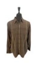 Royal Robbins Long Sleeve Brown Plaid Shirt Mens Large Relaxed Fit Pockets Modal