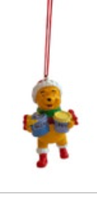 Disney Winnie The Pooh Hunny Pot Christmas Ornament Santa Hat