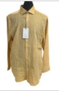 Murano Baird McNutt Linen Long Sleeve Shirt TALL Man 3XT Yellow Solid NWT