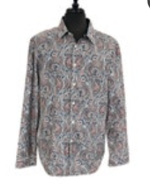 John Lennon Paisley Long Sleeve Button Up Shirt Mens XL Peace Logo Point Collar
