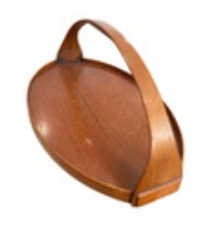 Vintage Midcentury Modern Scandinavian Teak Bent Wood Handle Serving Tray