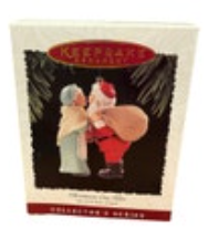 Hallmark Keepsake Ornament Christmas Eve Kiss Mr. & Mrs. Santa Claus W Box