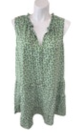 Max Studio Womens 3X Green Midi Sleeveless Dress Floral Flowy Peasant Boho Plus