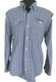 Vineyard Vines Mens M Performance Harbor Blue Gingham Vented Seersucker Shirt